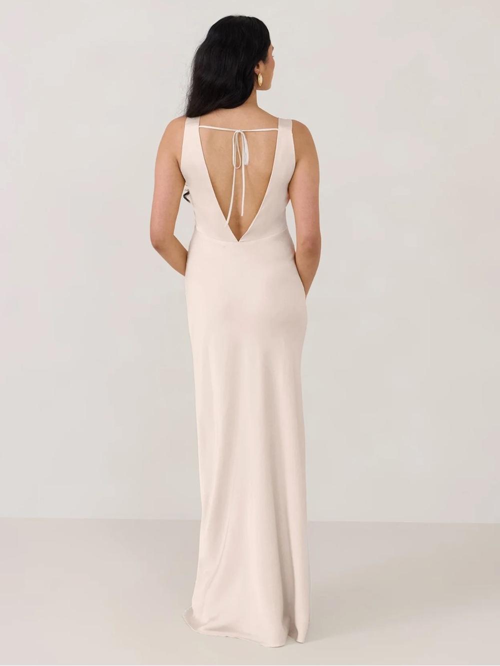 Park& Fifth Gracey Maxi Dress Ivory Halter Open Back Size Small NWT - Picture 5 of 15